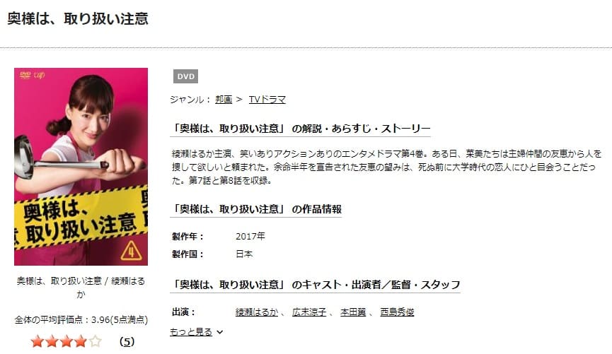 ドラマ 奥様は 取り扱い注意の動画を無料で見れる配信サイトまとめ