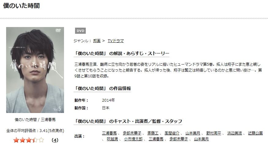 ドラマ 僕のいた時間の動画を無料で見れる配信サイトまとめ