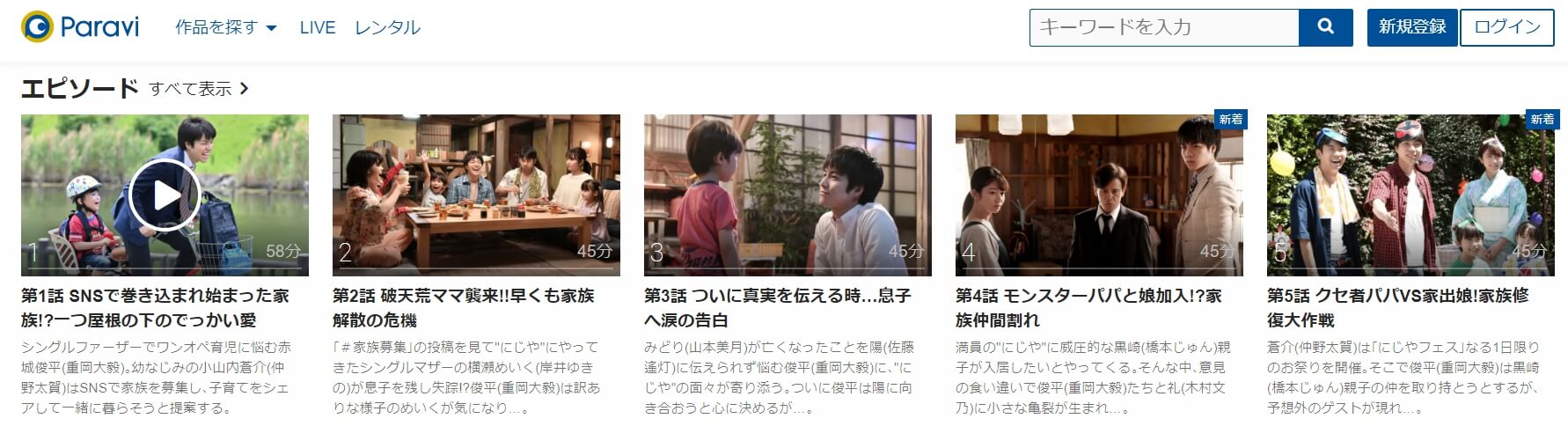 家族募集しますParavi