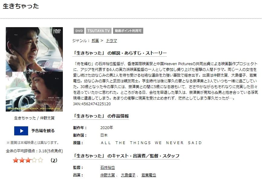 映画 生きちゃったの動画をフルで無料視聴できる配信サイトまとめ