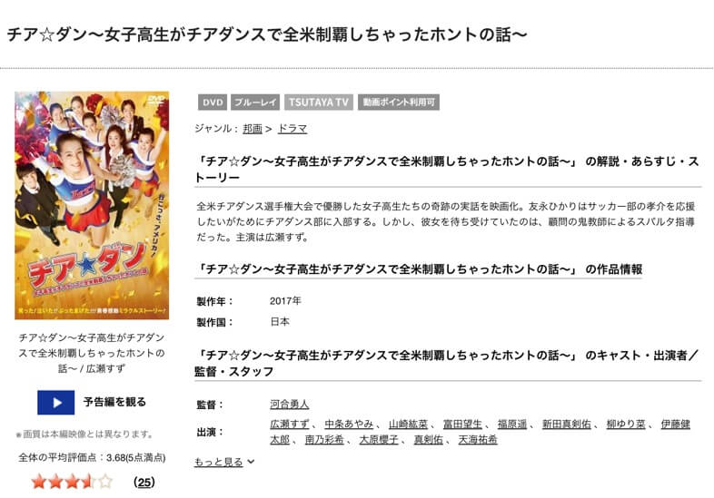 映画 チア ダンの動画をフルで無料視聴できる配信サイトまとめ