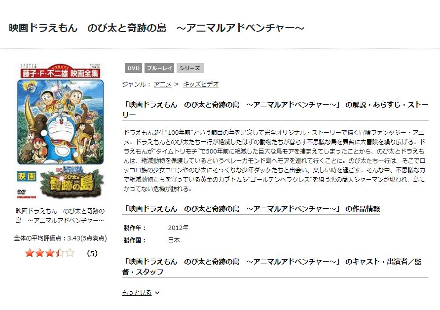 映画 ドラえもん のび太と奇跡の島の動画をフルで無料視聴できる配信サイトまとめ