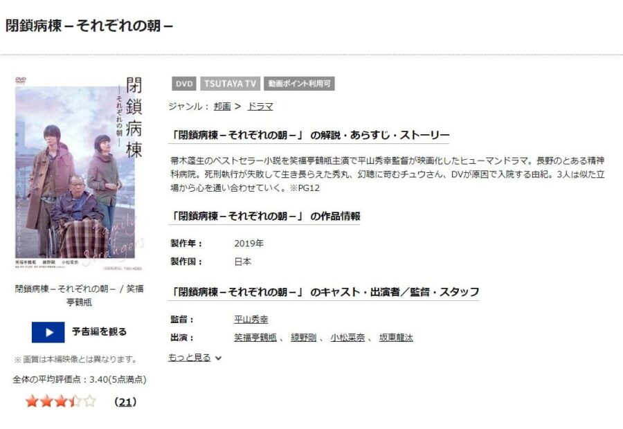 閉鎖病棟-それぞれの朝-TSUTAYA DISCAS
