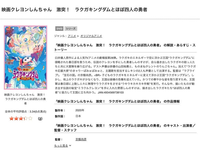 映画 クレヨンしんちゃん 激突 ラクガキングダムとほぼ四人の勇者の動画をフルで無料視聴できる配信サイトまとめ