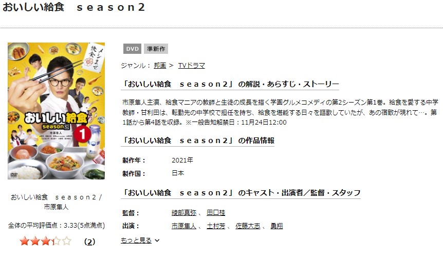 おいしい給食 シーズン2TSUTAYA DISCAS