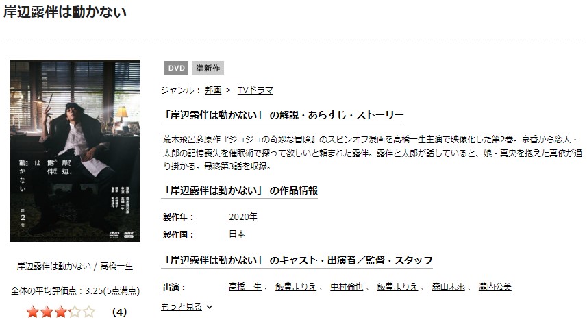 岸辺露伴は動かないTSUTAYA DISCAS
