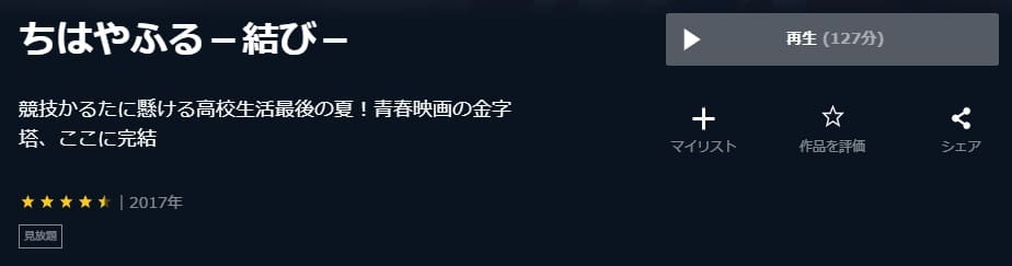ちはやふる実写3rdU-NEXT