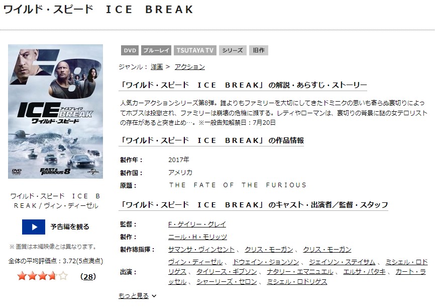 映画 ワイルドスピード Ice Breakの動画をフルで無料視聴できる配信サイトまとめ