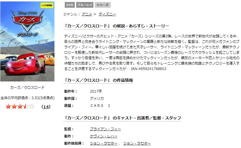 映画 カーズ クロスロードの動画をフルで無料視聴できる配信サイトまとめ 映画 カーズ クロスロードの動画をフルで無料視聴できる配信サイトまとめ