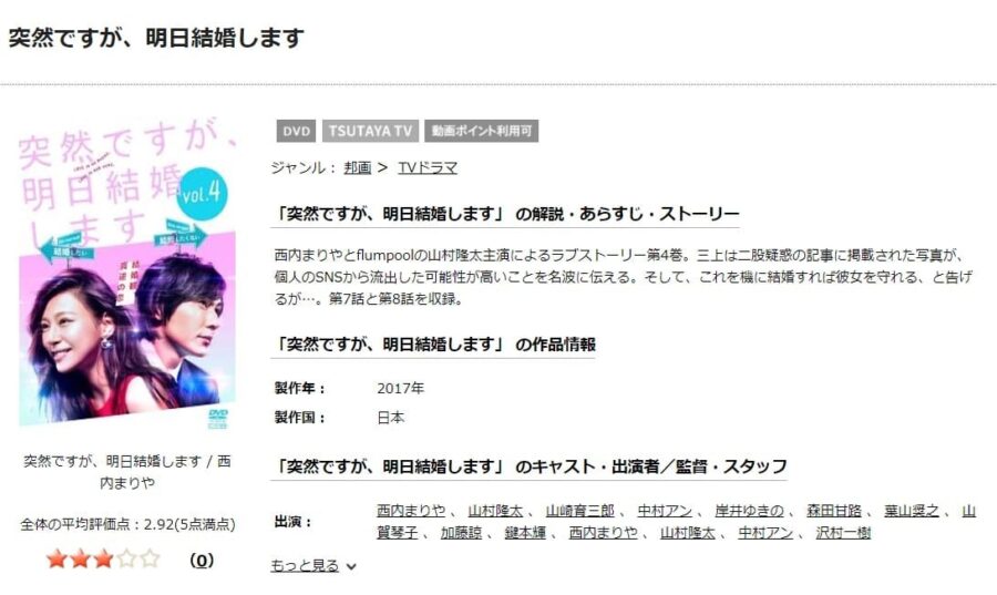 突然ですが、明日結婚しますTSUTAYA DISCAS