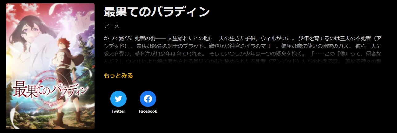 最果てのパラディンABEMA