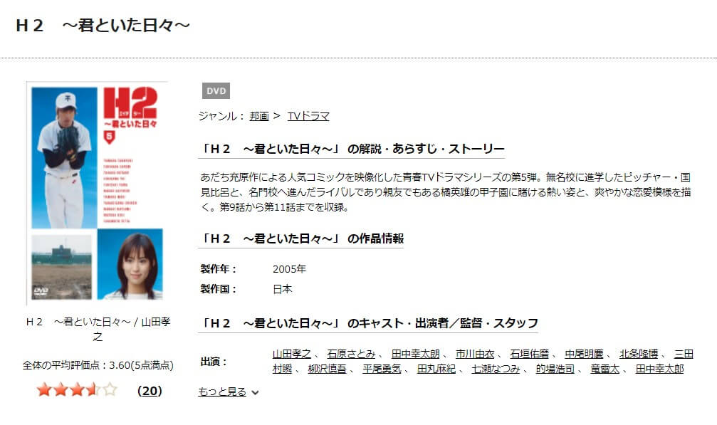 ドラマ｜H2～君といた日々の動画を無料で見れる配信サイトまとめ