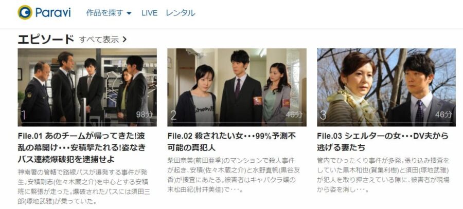 ハンチョウ4~神南署安積班~Paravi