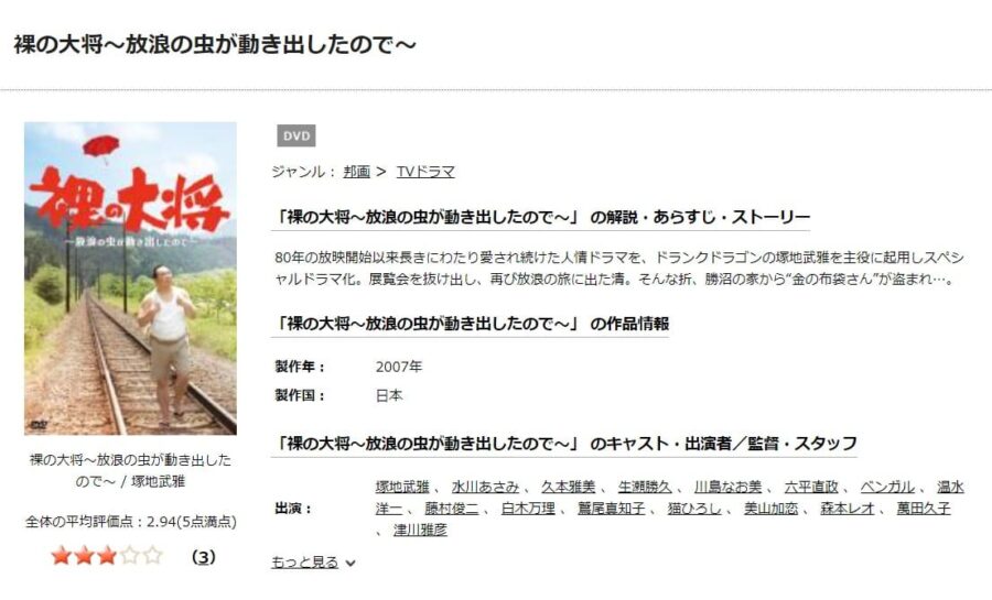 ドラマ 裸の大将放浪の虫が動き出したのでの動画を無料で見れる配信サイトまとめ ドラマ 裸の大将放浪の虫が動き出したのでの動画を無料で見れる配信サイトまとめ