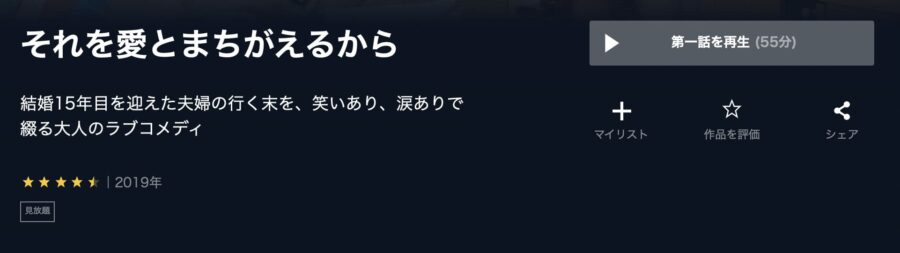 それを愛とまちがえるからU-NEXT