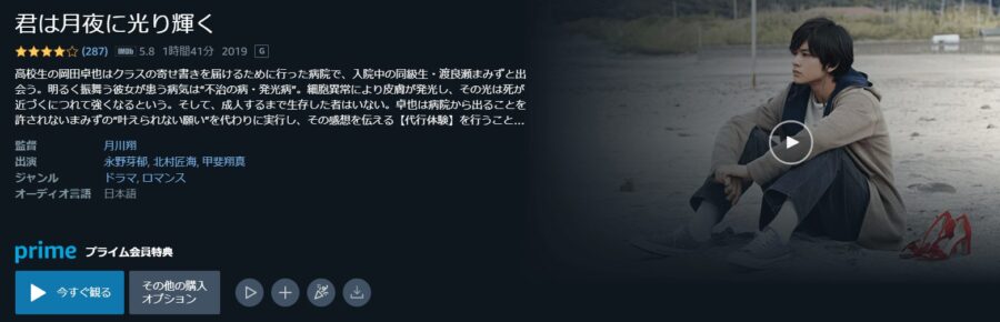 君は月夜に光り輝くAmazonプライム