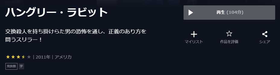 映画 ハングリー ラビットの動画をフルで無料視聴できる配信サイトまとめ