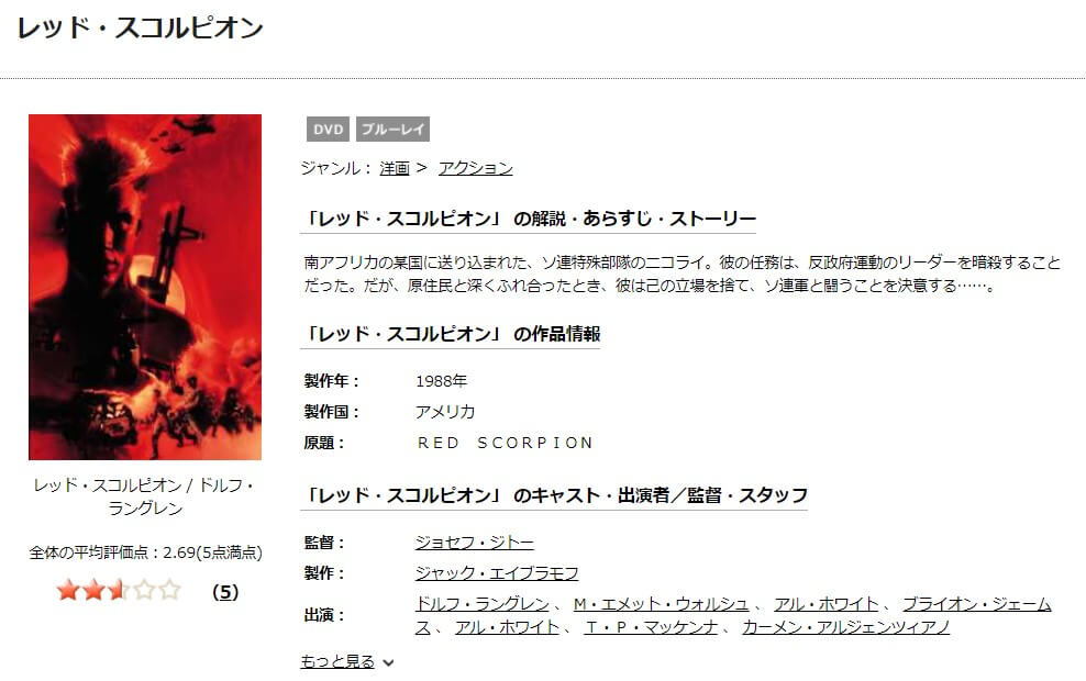 映画 レッド スコルピオンの動画をフルで無料視聴できる配信サイトまとめ