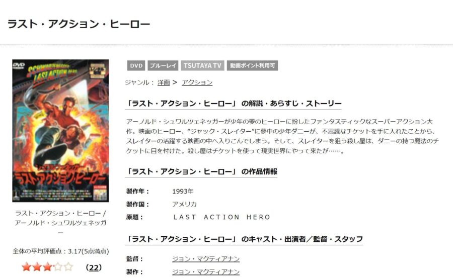 映画 ラスト アクション ヒーローの動画を無料で見れる配信サイトまとめ