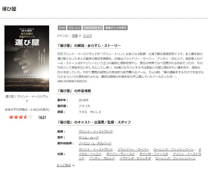 運び屋 TSUTAYA DISCAS