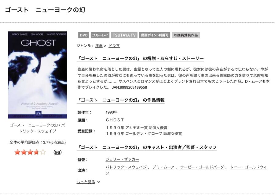 映画 ゴースト ニューヨークの幻の動画をフルで無料視聴できる配信サイトまとめ