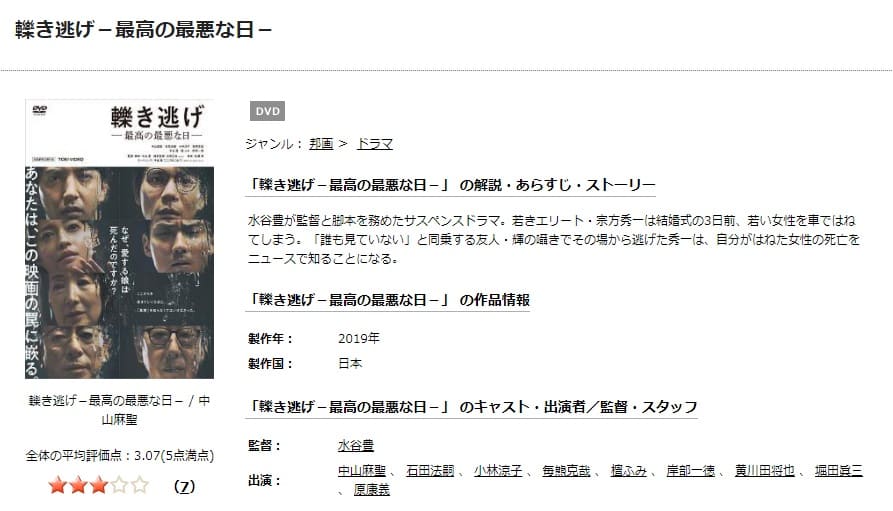轢き逃げ 最高の最悪な日TSUTAYA DISCAS