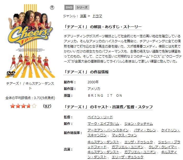 映画 チアーズ の動画をフルで無料視聴できる配信サイトまとめ