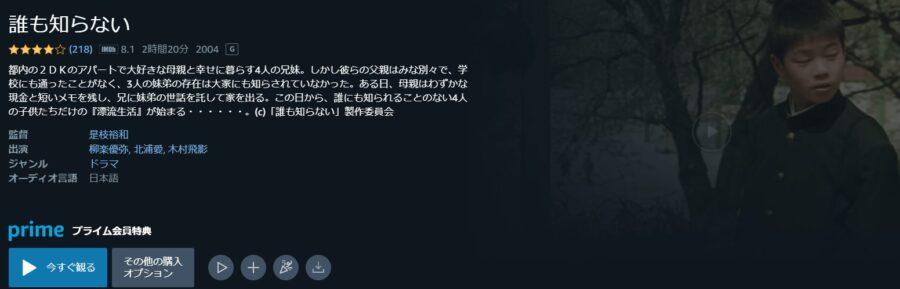 誰も知らないamazonプライムビデオ