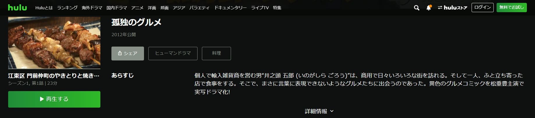 孤独のグルメ Season8 Hulu