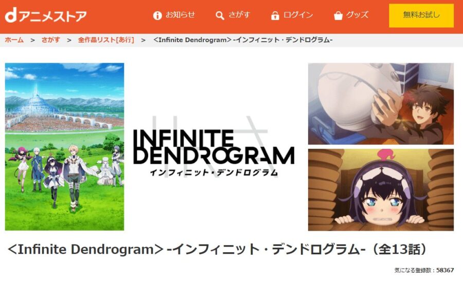 インフィニット・デンドログラムdアニメストア