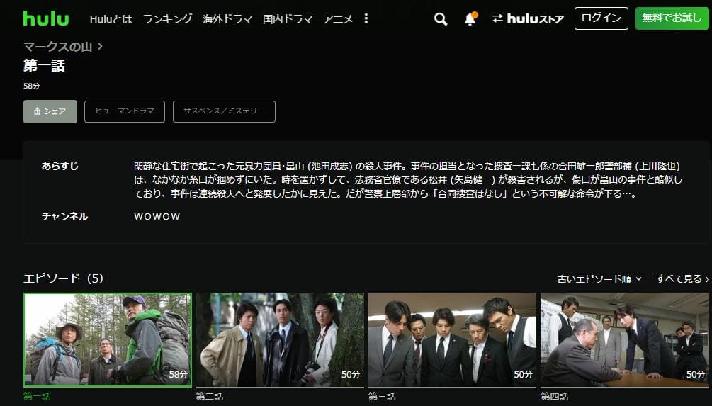 マークスの山 hulu
