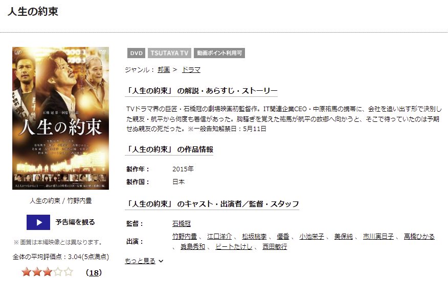 人生の約束TSUTAYA DISCAS