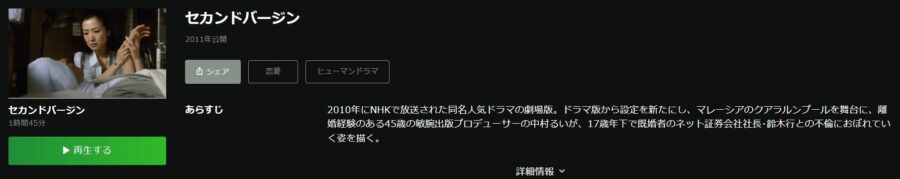 セカンドバージンHulu