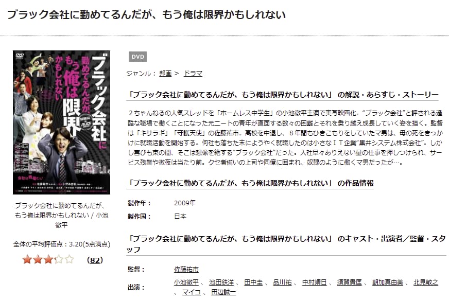 ブラック会社に勤めてるんだが、もう俺は限界かもしれないTSUTAYA DISCAS