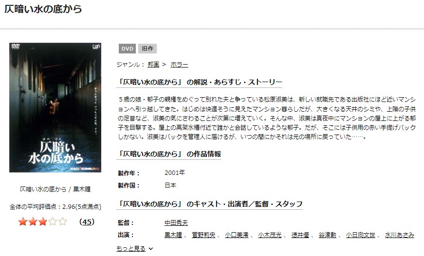 仄暗い水の底から Dvd 贅沢品