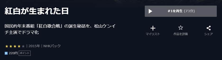 紅白が生まれた日U-NEXT