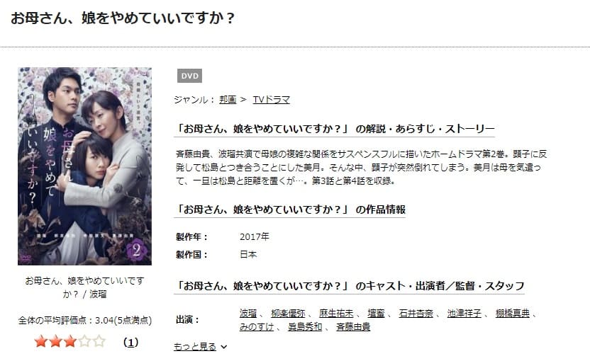 お母さん、娘をやめていいですか?TSUTAYA DISCAS