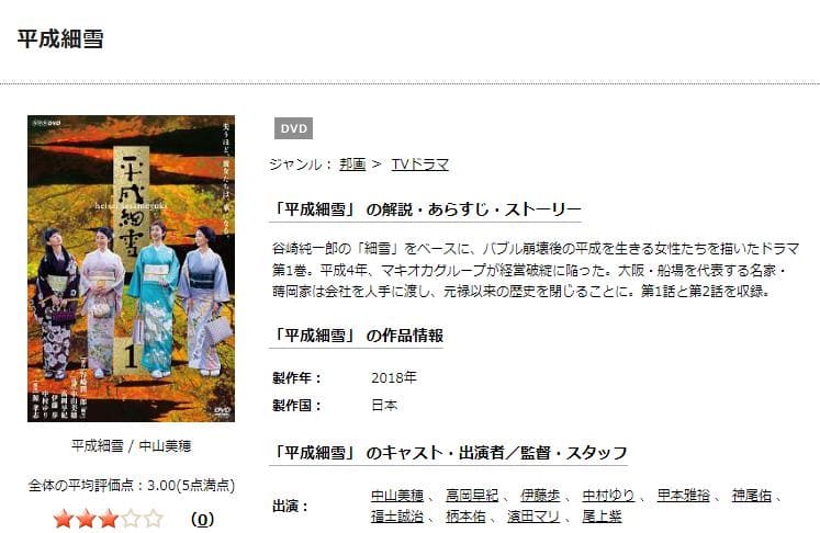 平成細雪 TSUTAYA DISCAS