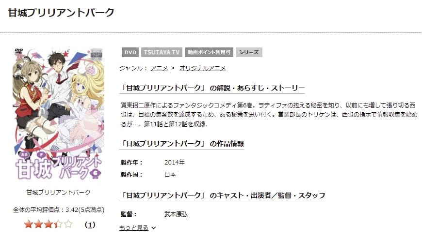 甘城ブリリアントパークTSUTAYA DISCAS