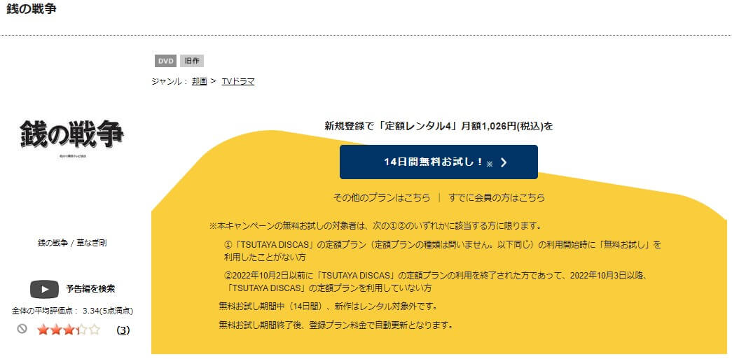 銭の戦争 tsutaya-discas
