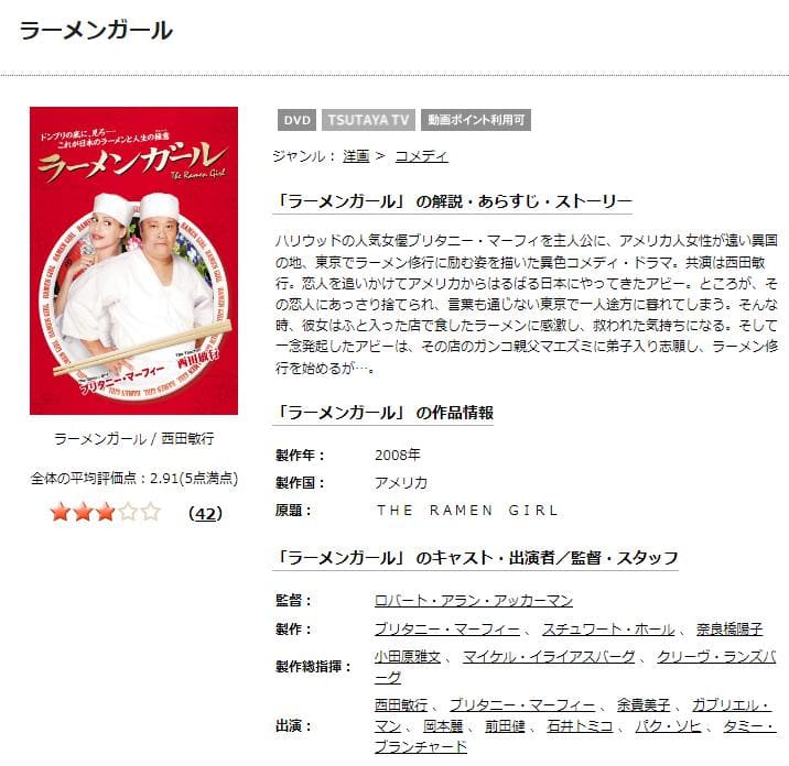 ラーメンガール TSUTAYA DISCAS