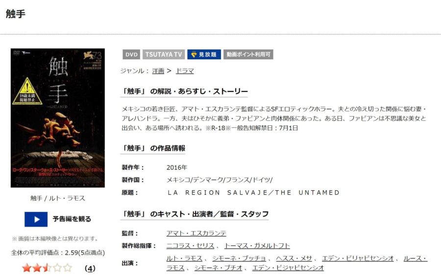 映画 触手の動画をフルで無料視聴できる配信サイトまとめ