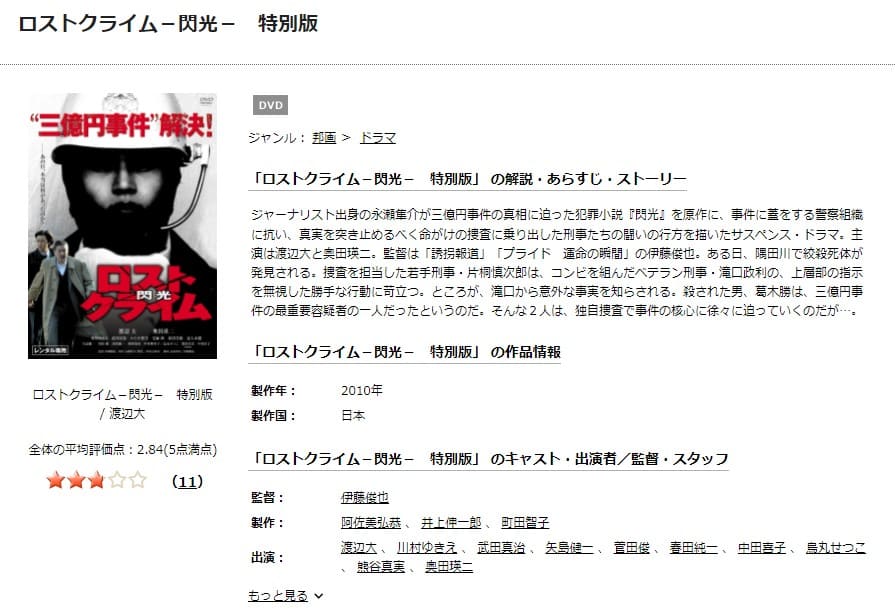 ロストクライム 閃光 TSUTAYA DISCAS