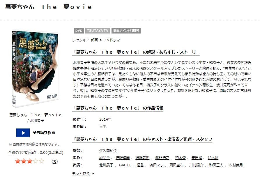 悪夢ちゃん The 夢ovie TSUTAYA DISCAS