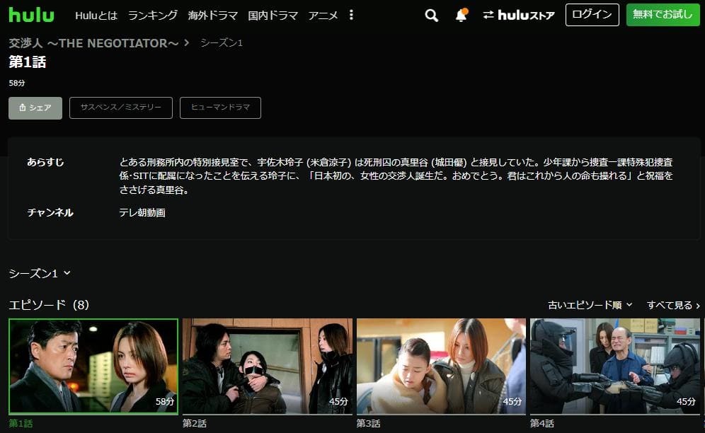 交渉人~THE NEGOTIATOR~ hulu