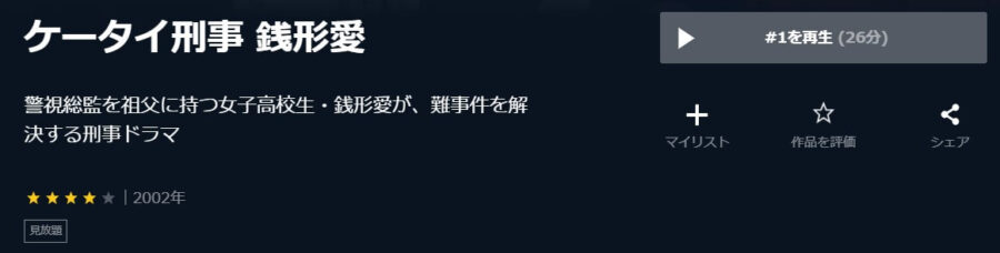 ドラマ ケータイ刑事 銭形愛の動画を無料で見れる配信サイトまとめ