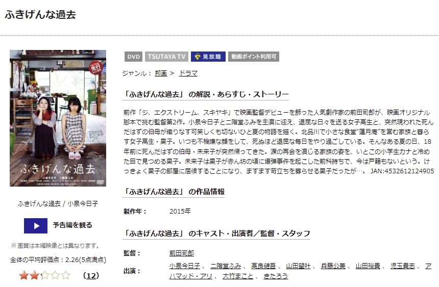 ふきげんな過去TSUTAYA DISCAS