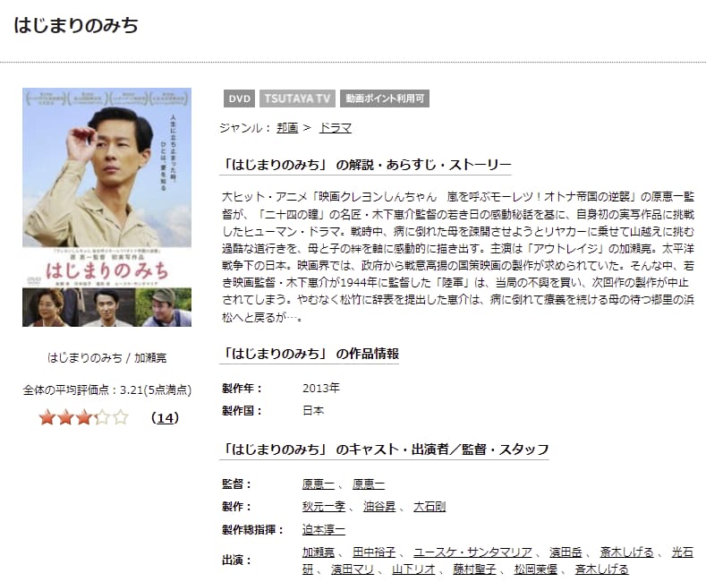 はじまりのみちTSUTAYA DISCAS