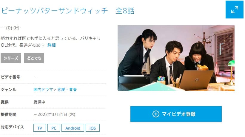 ピーナッツバターサンドウィッチ-ひかりTV