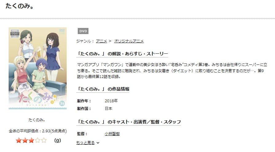 たくのみ。 TSUTAYA DISCAS